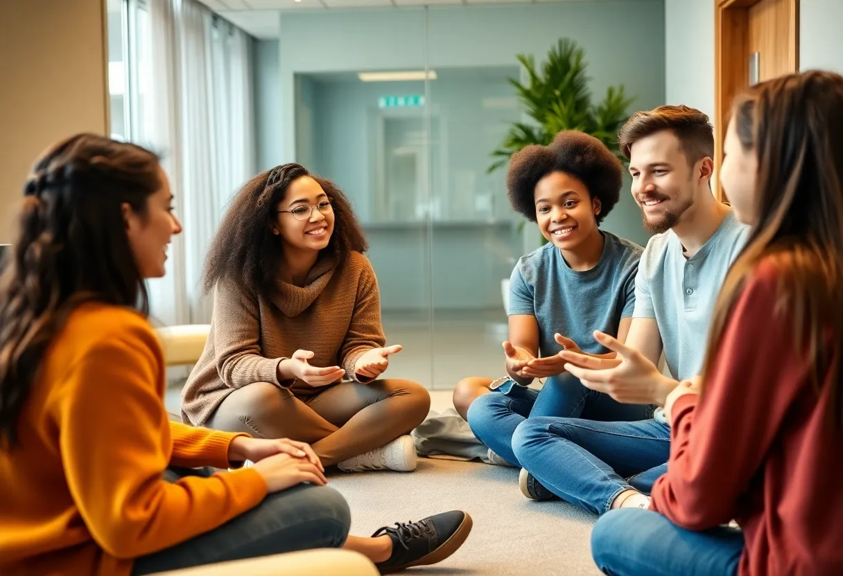 Young adults participating in an ABA therapy session