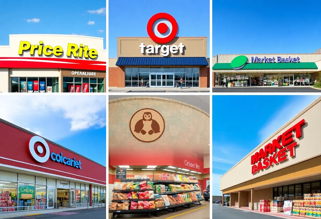 Collage of affordable grocery stores in Massachusetts
