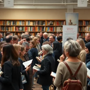 Authors engaging with an audience during a literary event in Boston