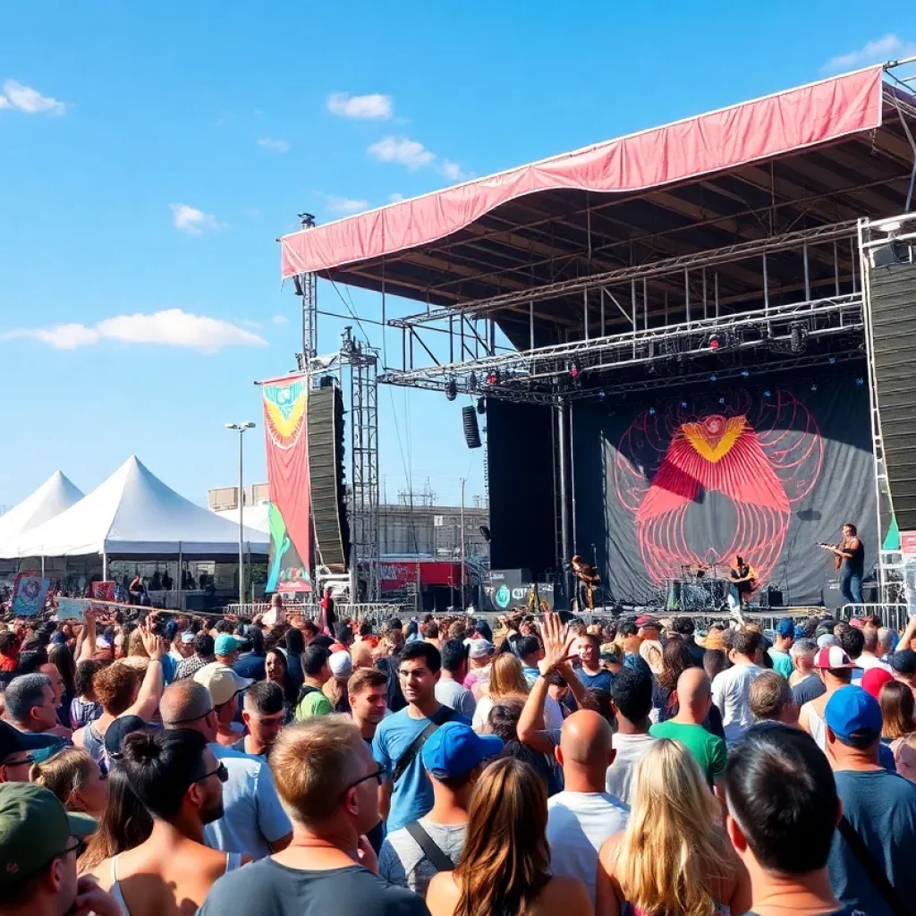 Audience enjoying the Boston Calling music festival with performers on stage.