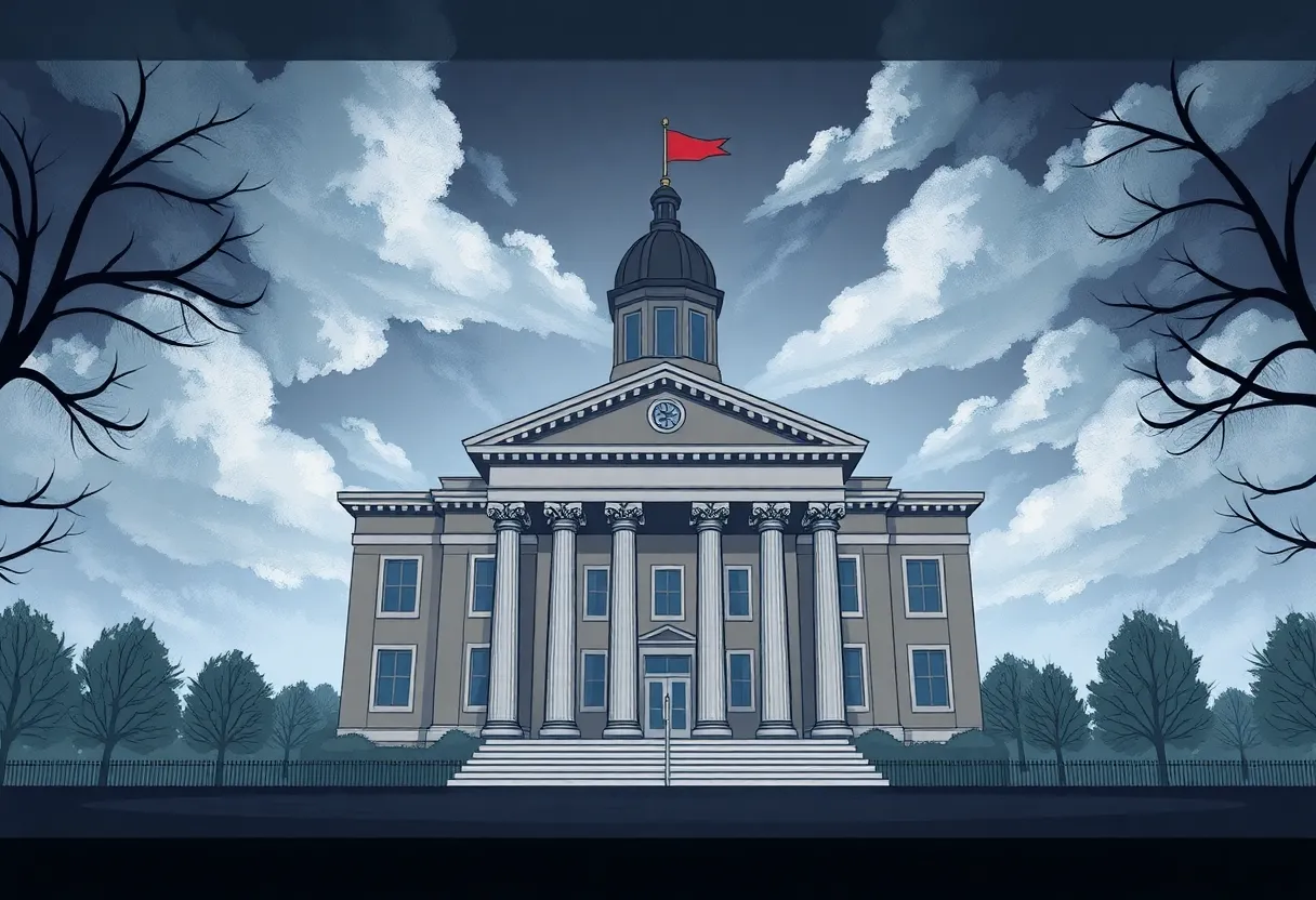Illustration of Boston City Hall representing legal and ethical issues in governance
