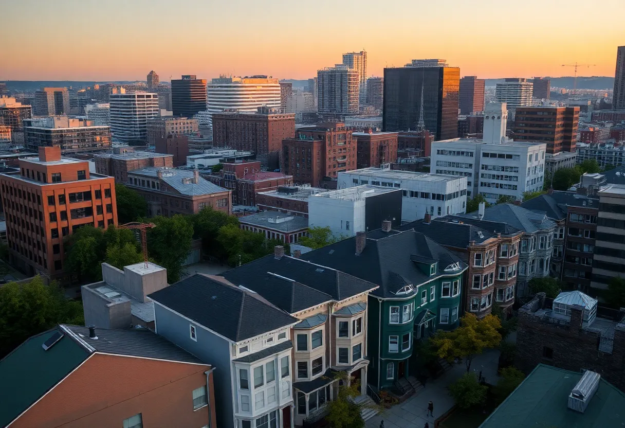 A panoramic view of Boston's skyline showcasing residential areas