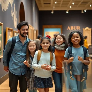 Families enjoying cultural exploration at a museum in Boston