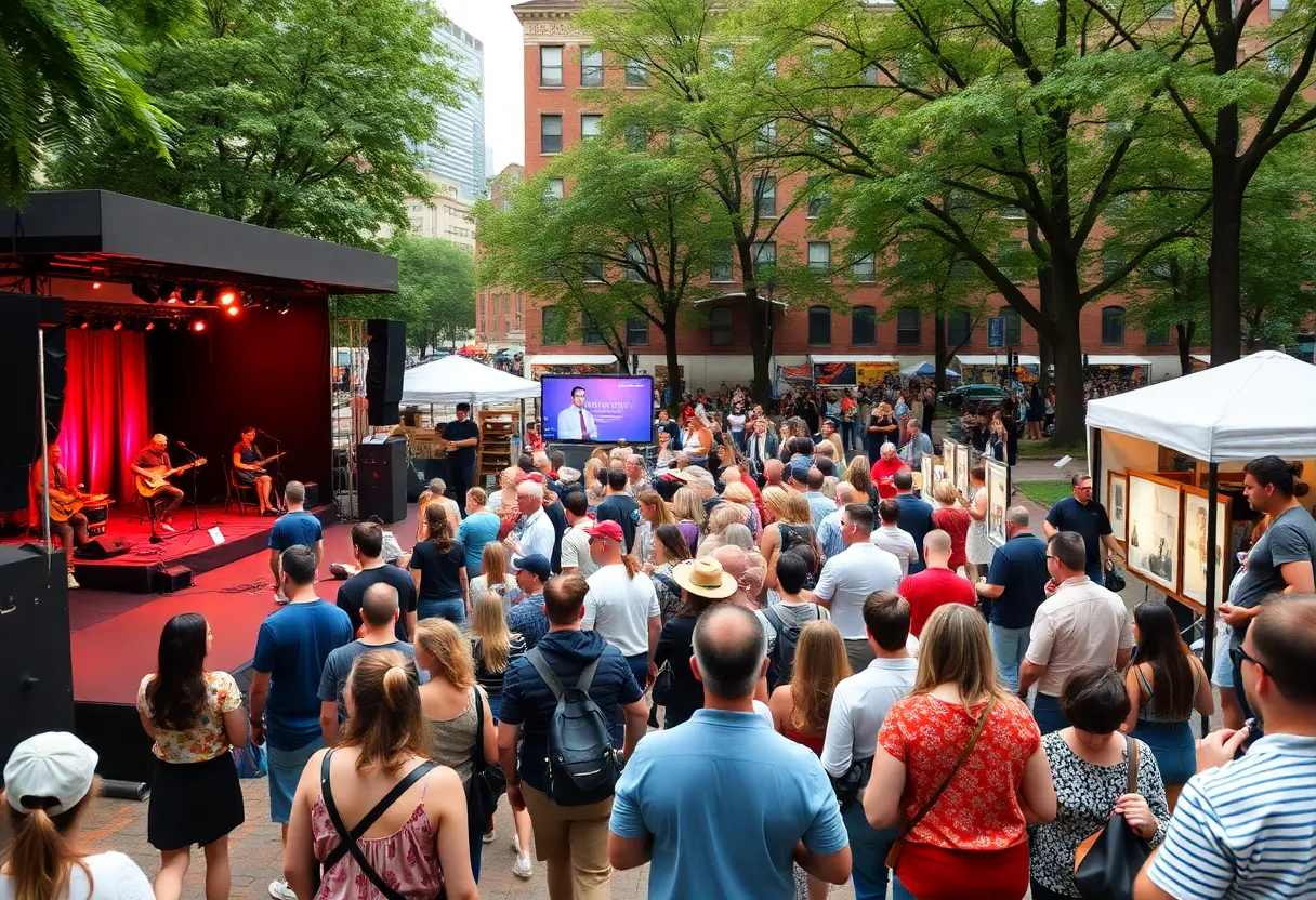 Boston city park filled with people enjoying free events