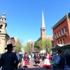 View of Boston's Freedom Trail with historical sites