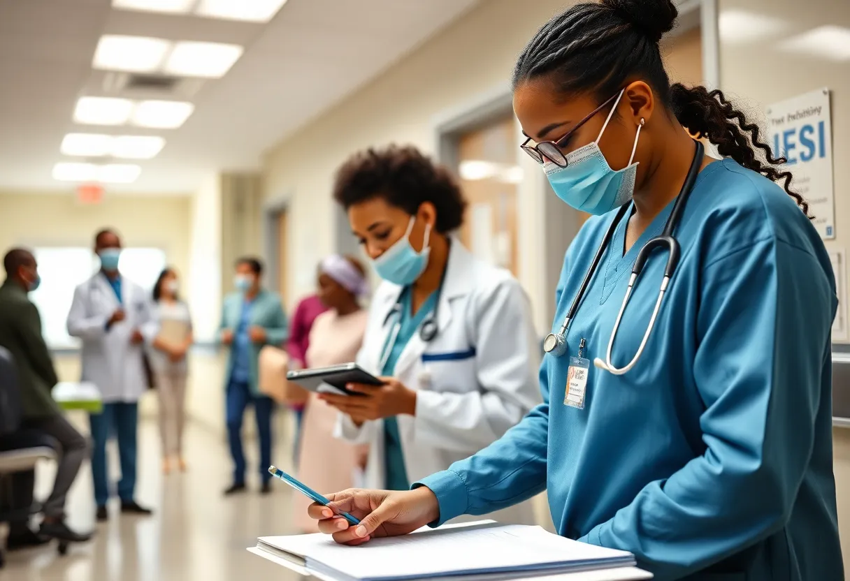 Boston healthcare professionals engaging in community health initiatives.
