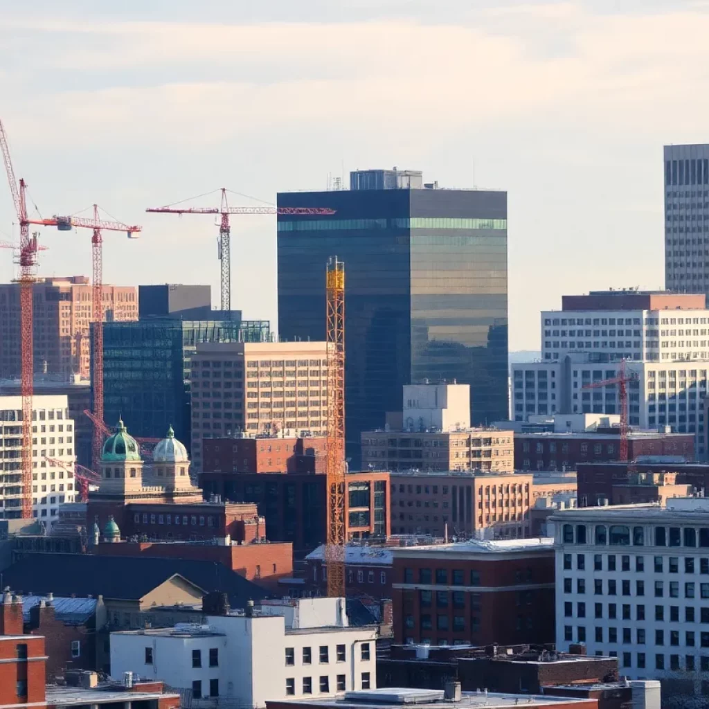 Construction sites in Boston reflecting the city's housing development challenges