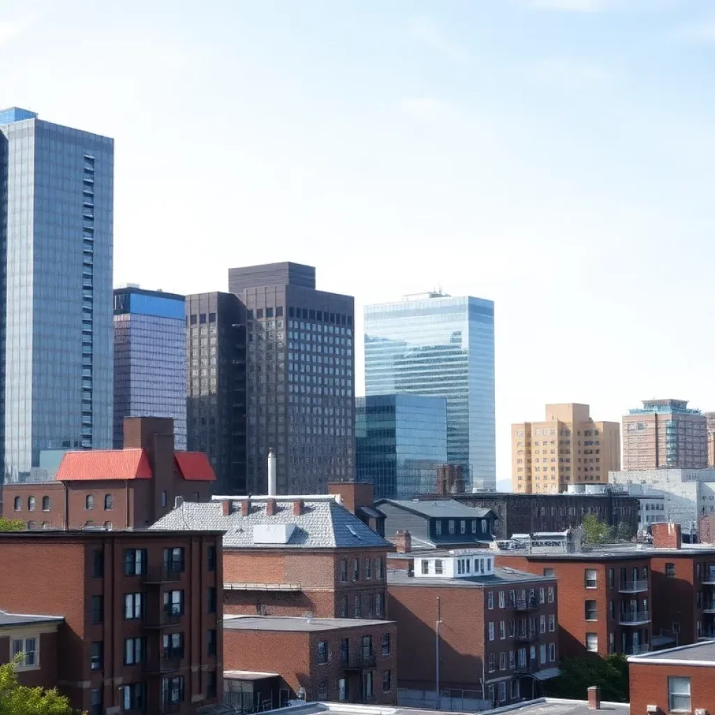Boston cityscape with affordable housing focus