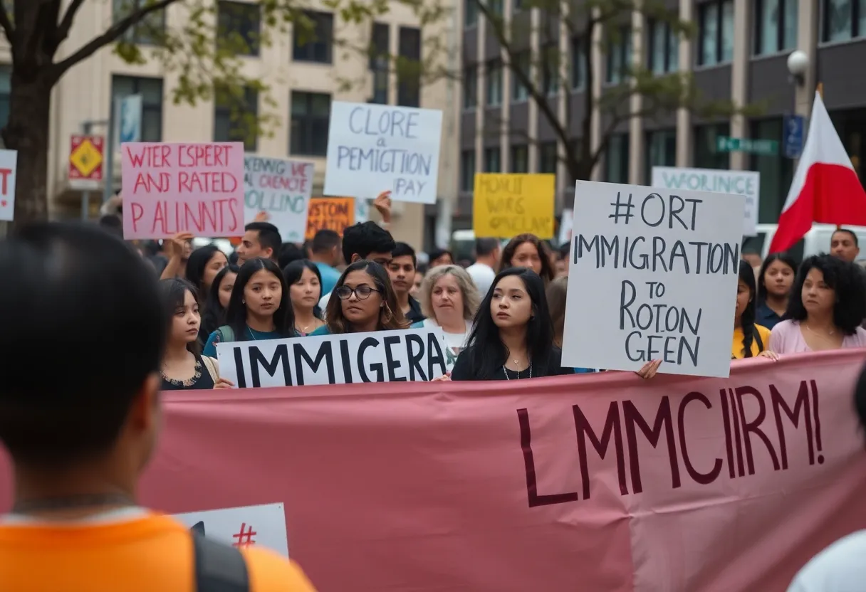 Activists at a Boston immigration rights rally