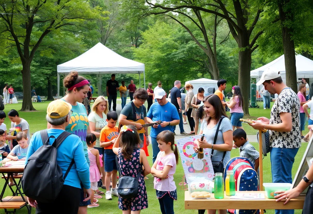 Families enjoying free community events in Boston