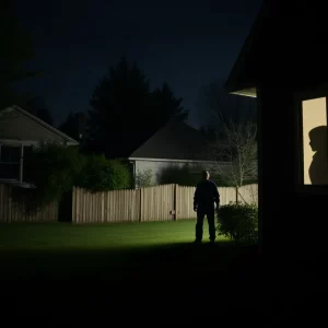 Silhouette of a prowler near a residential window in Brighton