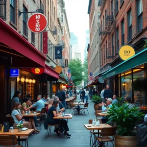 Diverse outdoor dining options in Boston