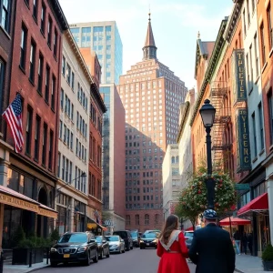 Vibrant Boston cityscape ideal for a romantic comedy