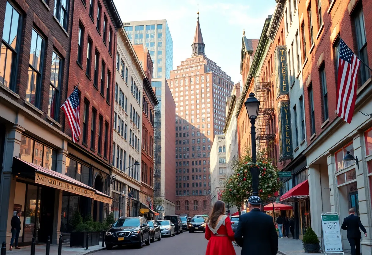 Vibrant Boston cityscape ideal for a romantic comedy