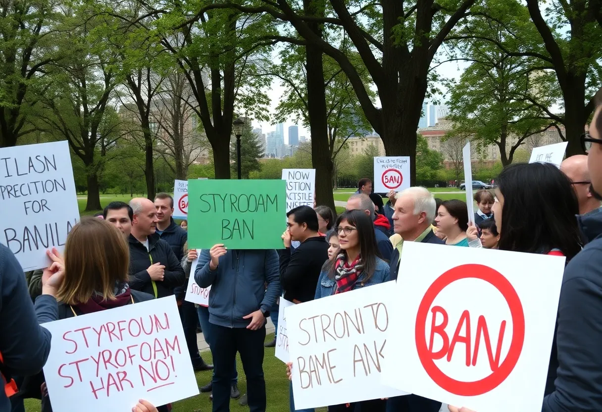 Community members advocating for Styrofoam ban in Boston