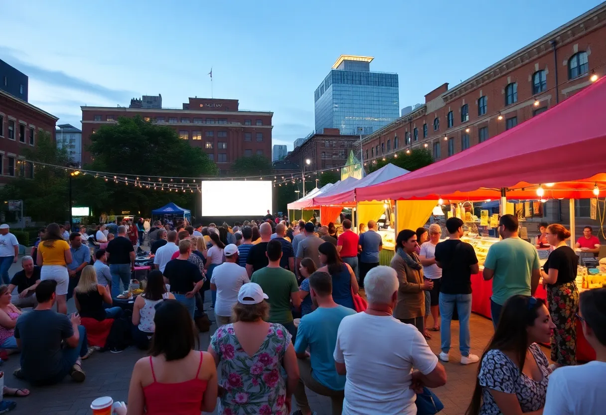 People enjoying outdoor events in Boston