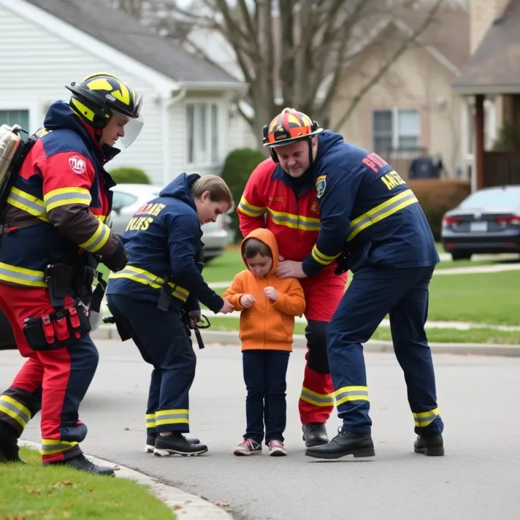 First responders providing assistance at the scene of a drowning incident in Brockton.