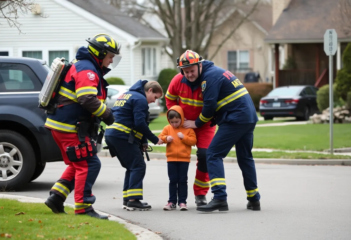 First responders providing assistance at the scene of a drowning incident in Brockton.