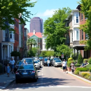 Street view of Brookline showing community life