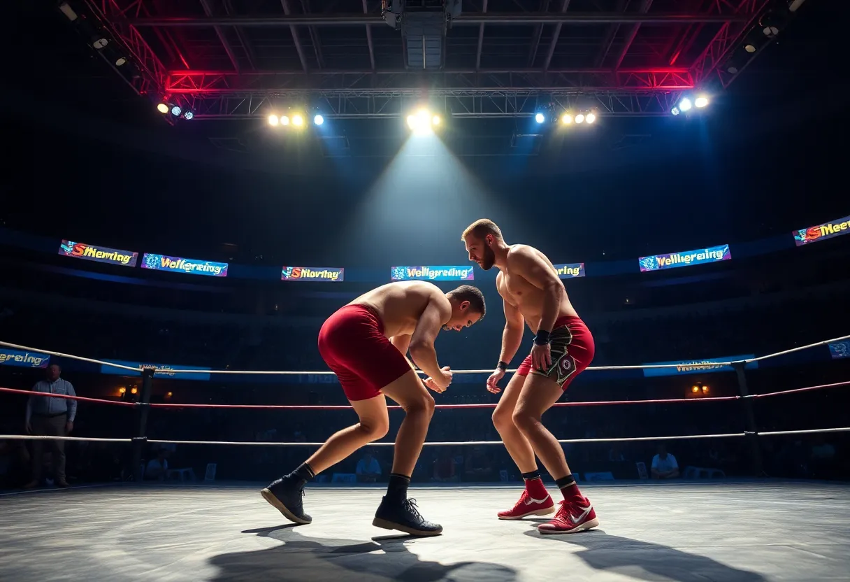 Cody Rhodes and John Cena wrestling at SummerSlam