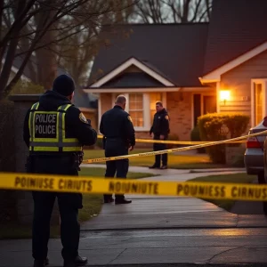 Law enforcement officers conducting an investigation at a crime scene