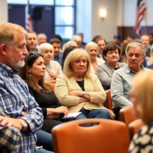 Residents of Framingham engaging in a town hall meeting