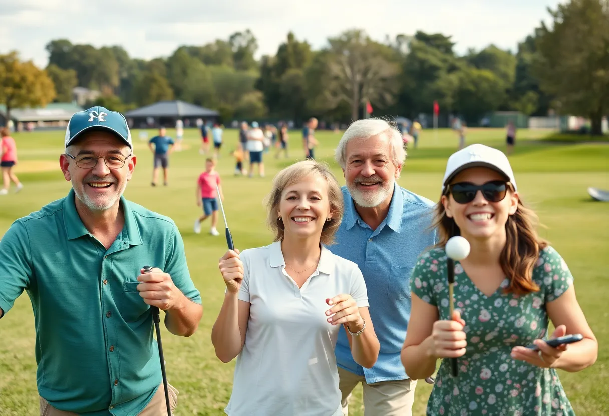 Families enjoying a fun day on the golf course inspired by Happy Gilmore 2