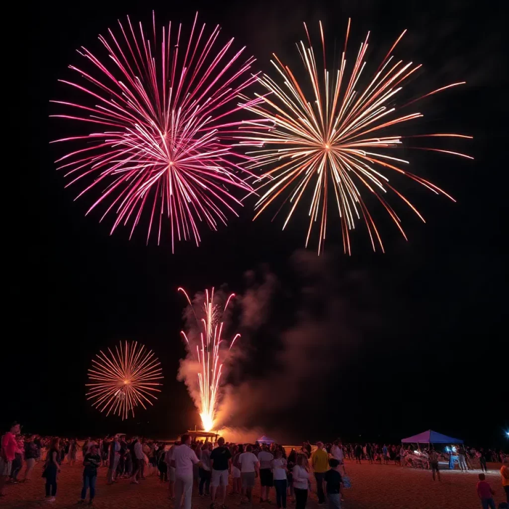 Drone show at Hingham Bathing Beach for Fourth of July