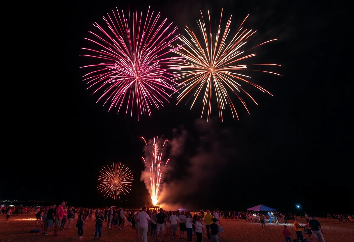 Drone show at Hingham Bathing Beach for Fourth of July