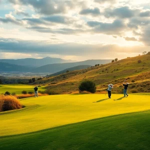 Golfers competing at LIV Golf Andalucia in Valderrama, Spain