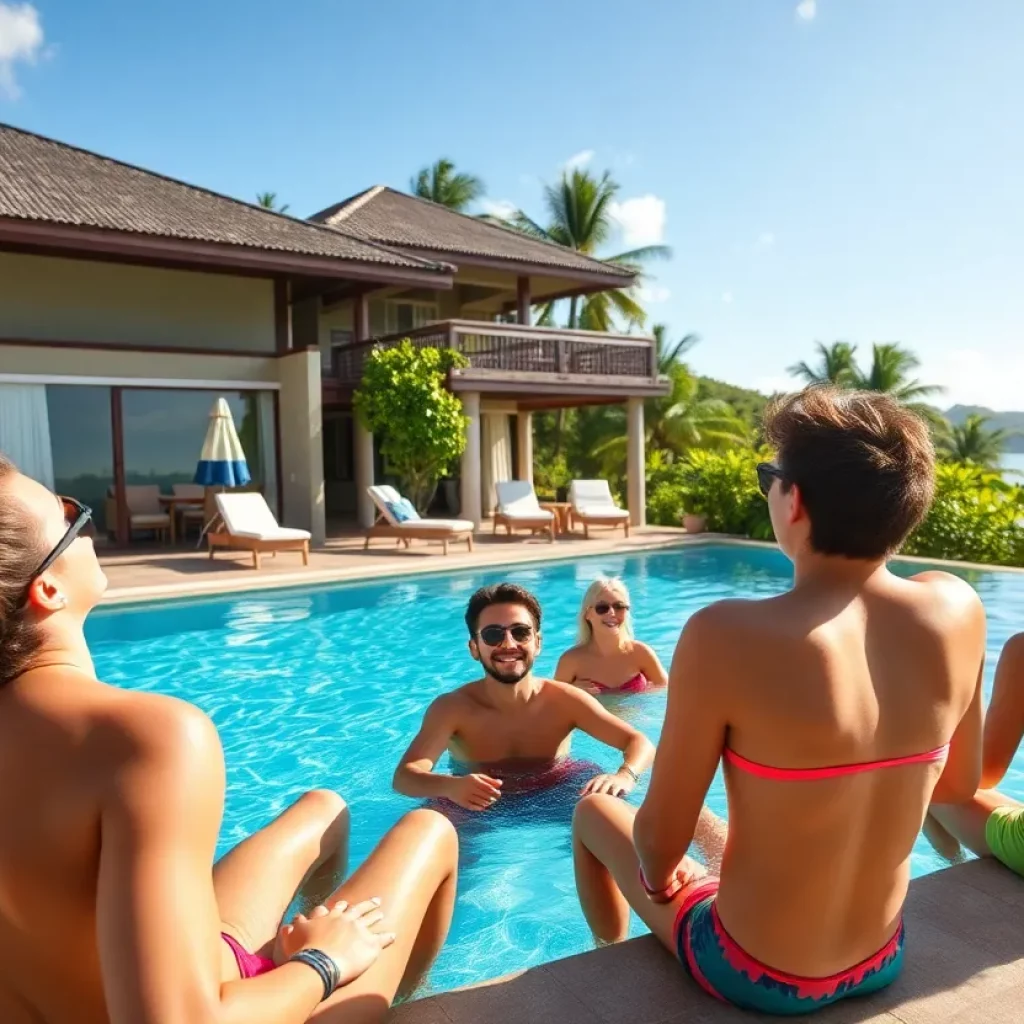 Love Island USA villa with contestants enjoying activities