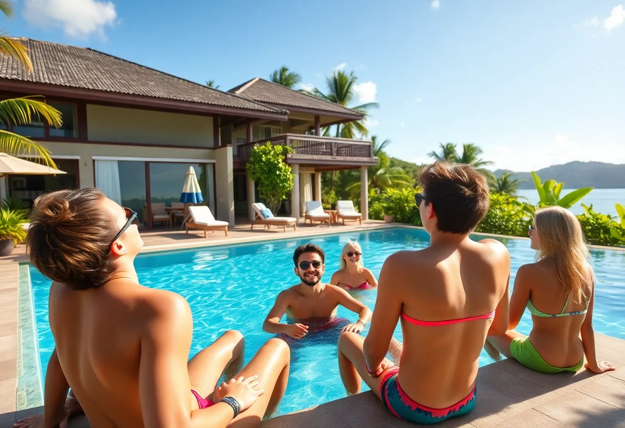 Love Island USA villa with contestants enjoying activities