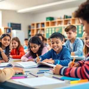 Diverse students engaged in a classroom in Massachusetts