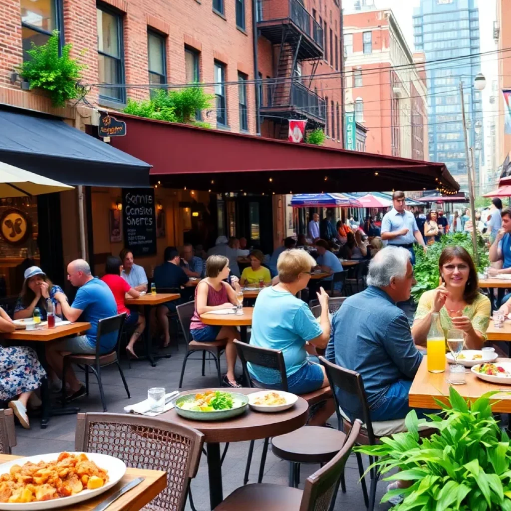 Diners enjoying food at new restaurants in Boston