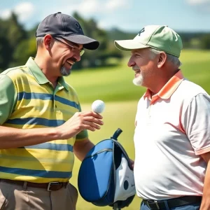 Phil Mickelson mentoring a young golfer on the course