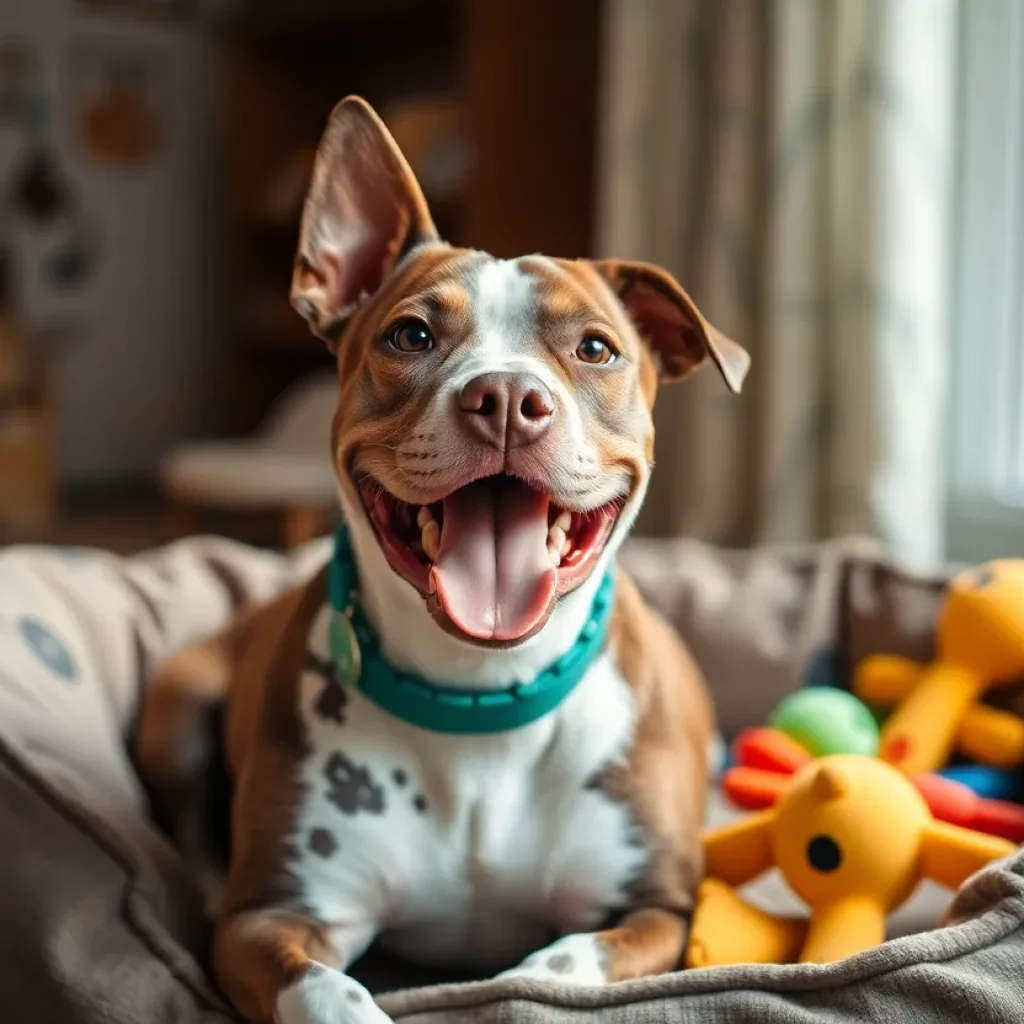 Friendly pit bull Catahoula mix available for adoption