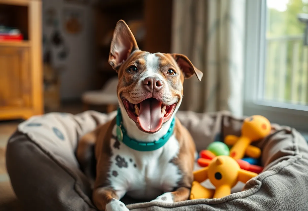 Friendly pit bull Catahoula mix available for adoption