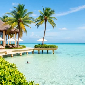 Lakeside view of Quisisana Resort with cottages and a serene landscape.