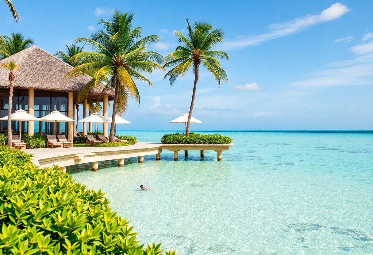 Lakeside view of Quisisana Resort with cottages and a serene landscape.