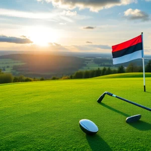 Richard Teder competing at the British Open Golf Championship