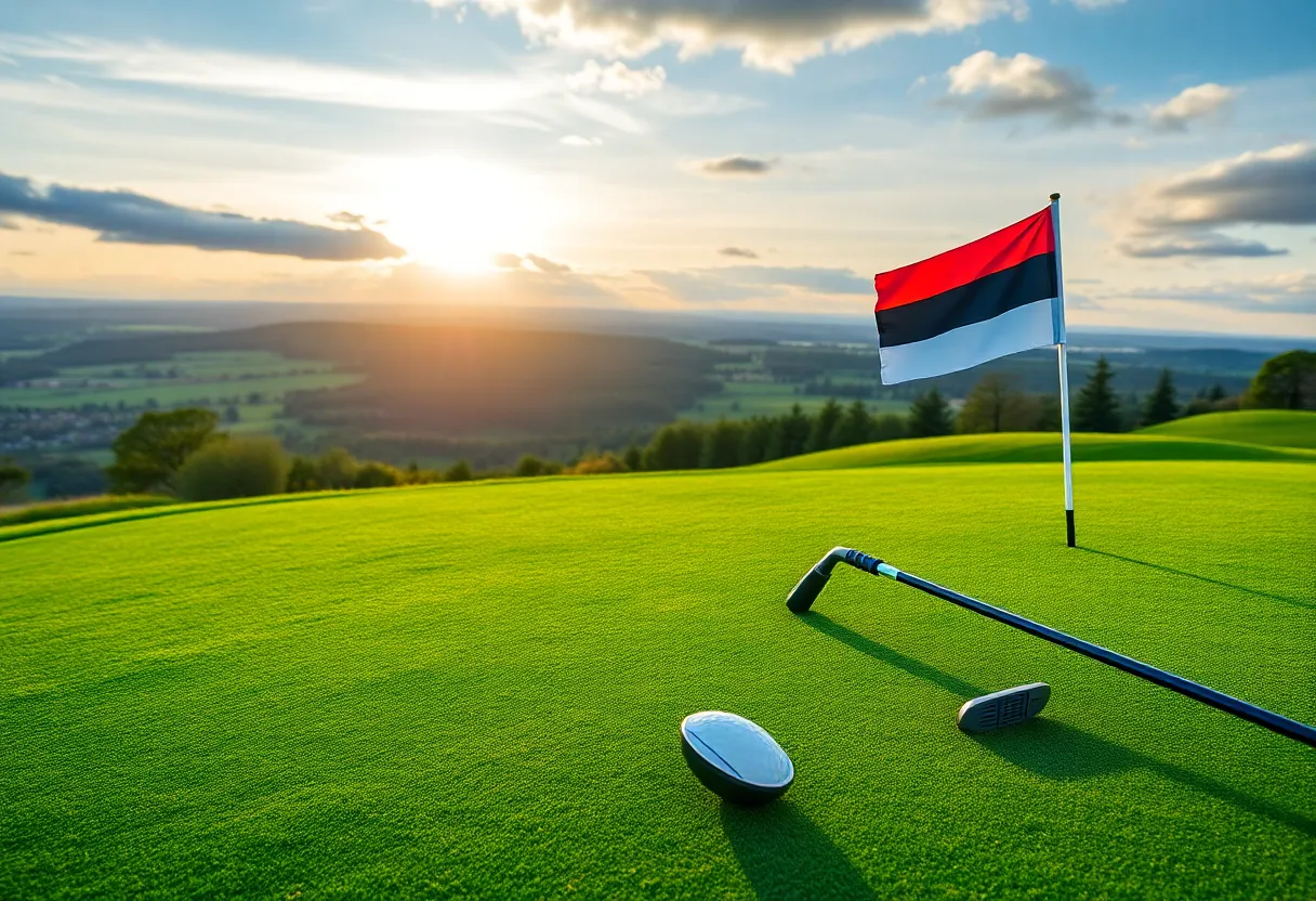 Richard Teder competing at the British Open Golf Championship