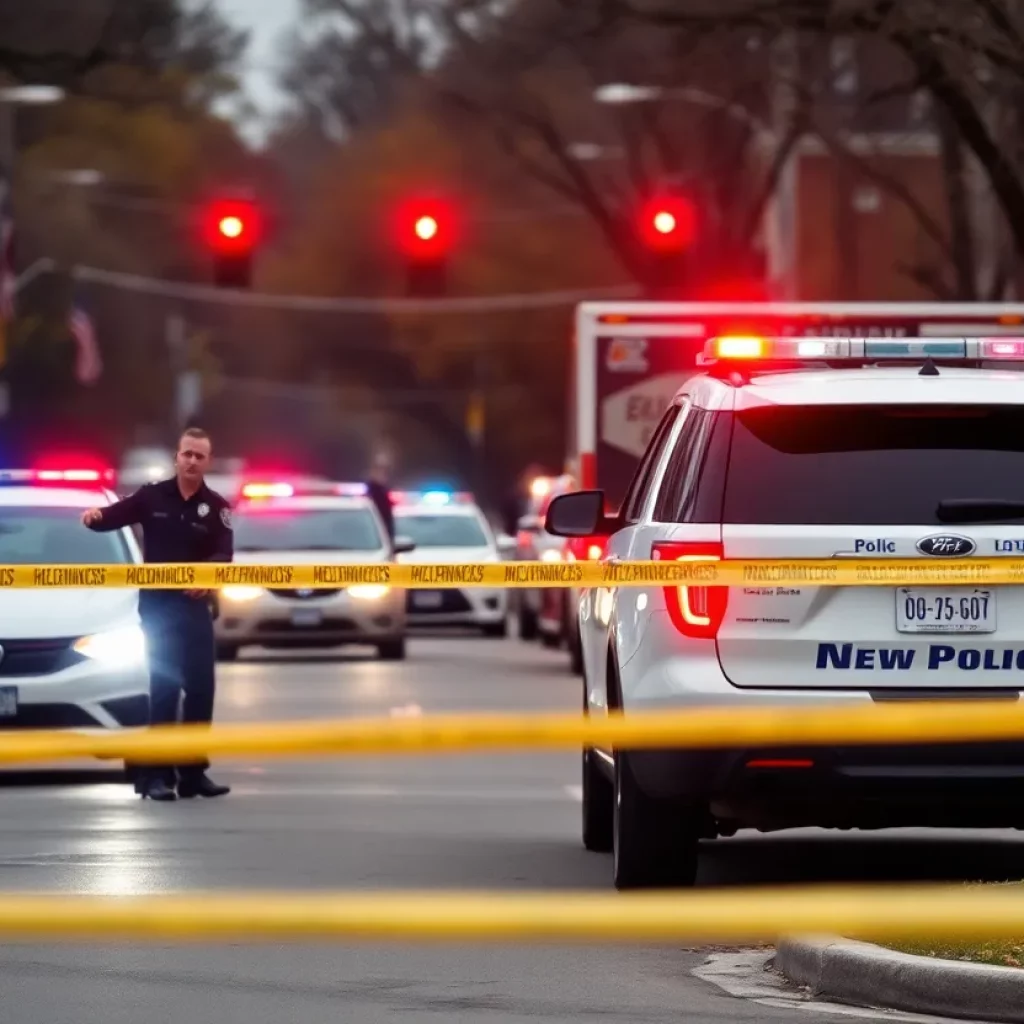 Police investigating the scene of a shooting on Blue Hill Avenue