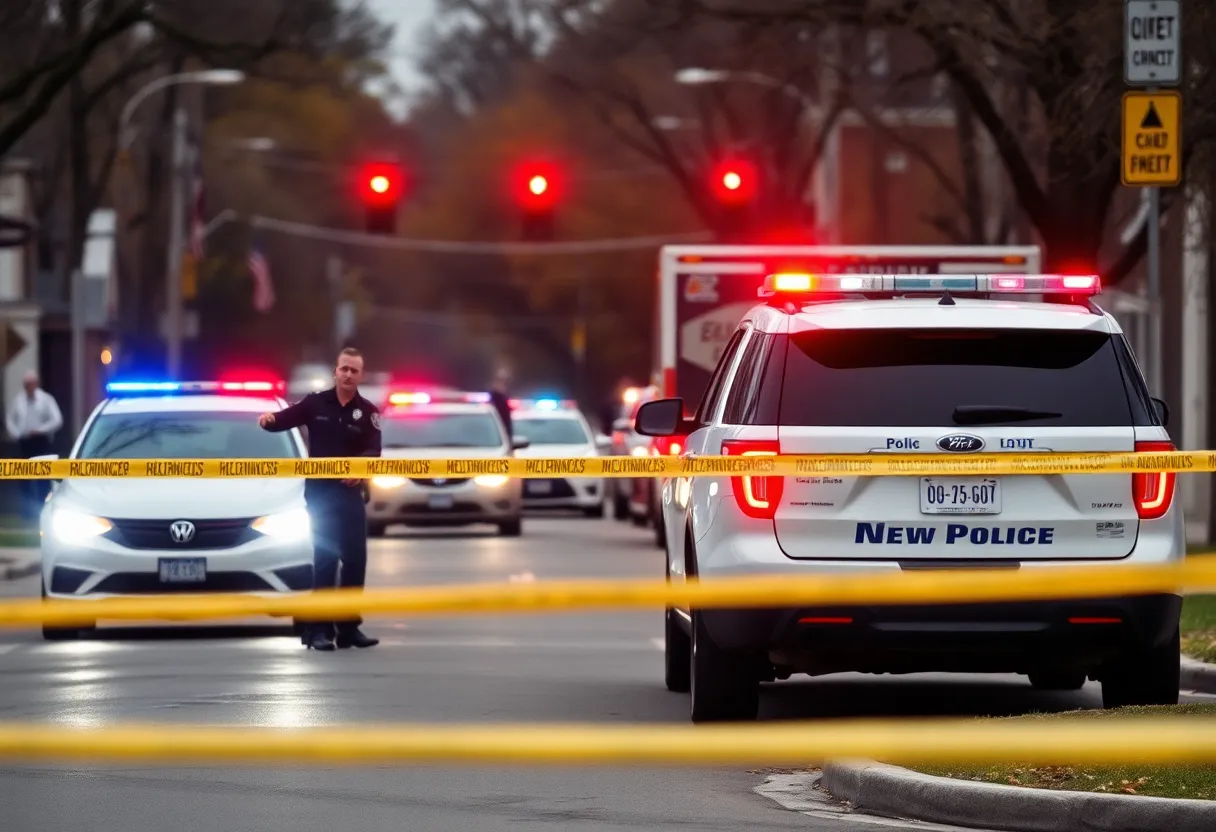 Police investigating the scene of a shooting on Blue Hill Avenue