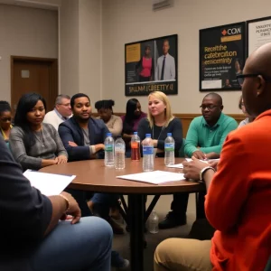 Press conference in South Boston about reentry programs