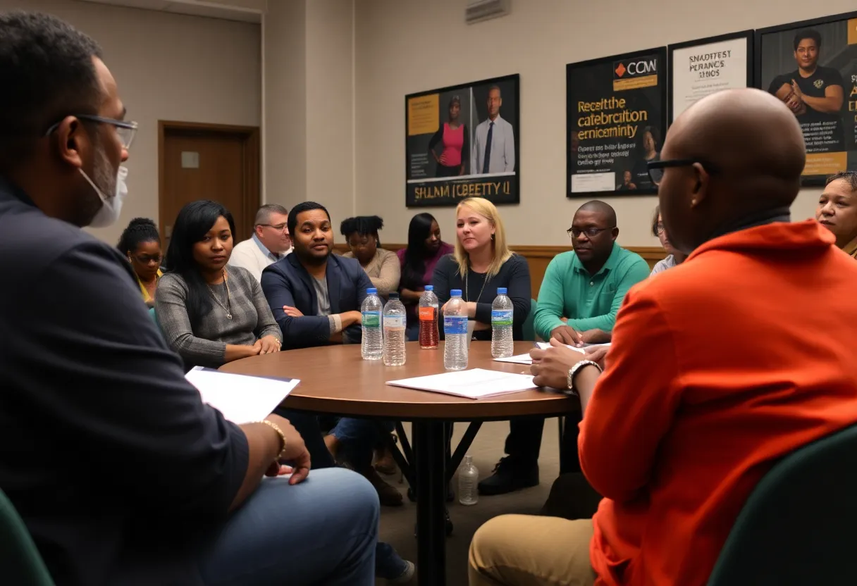 Press conference in South Boston about reentry programs