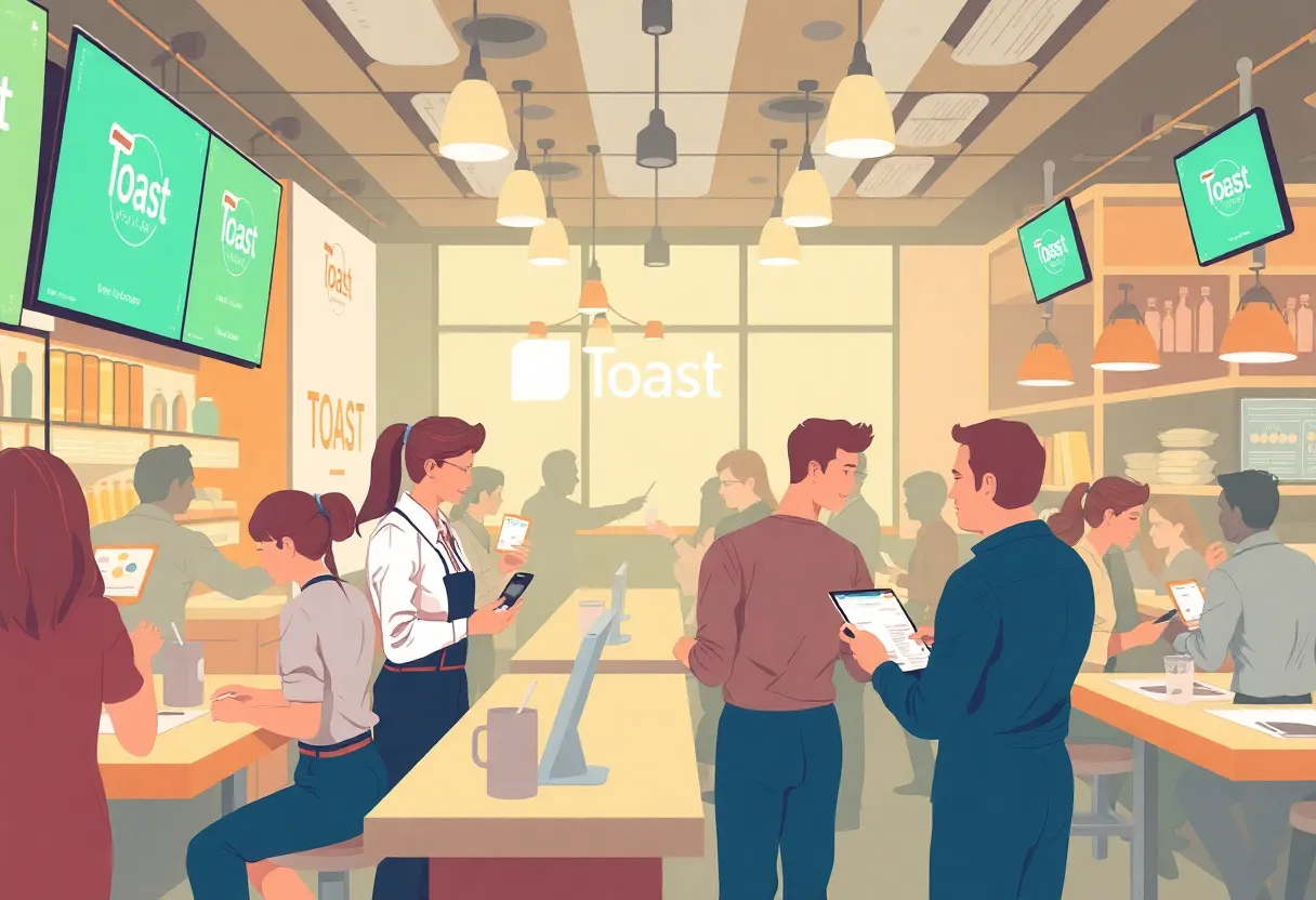 Illustration representing Toast's growth in the restaurant management sector