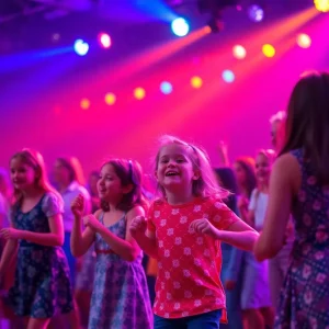 Families enjoying a lively concert of Toddler Techno music