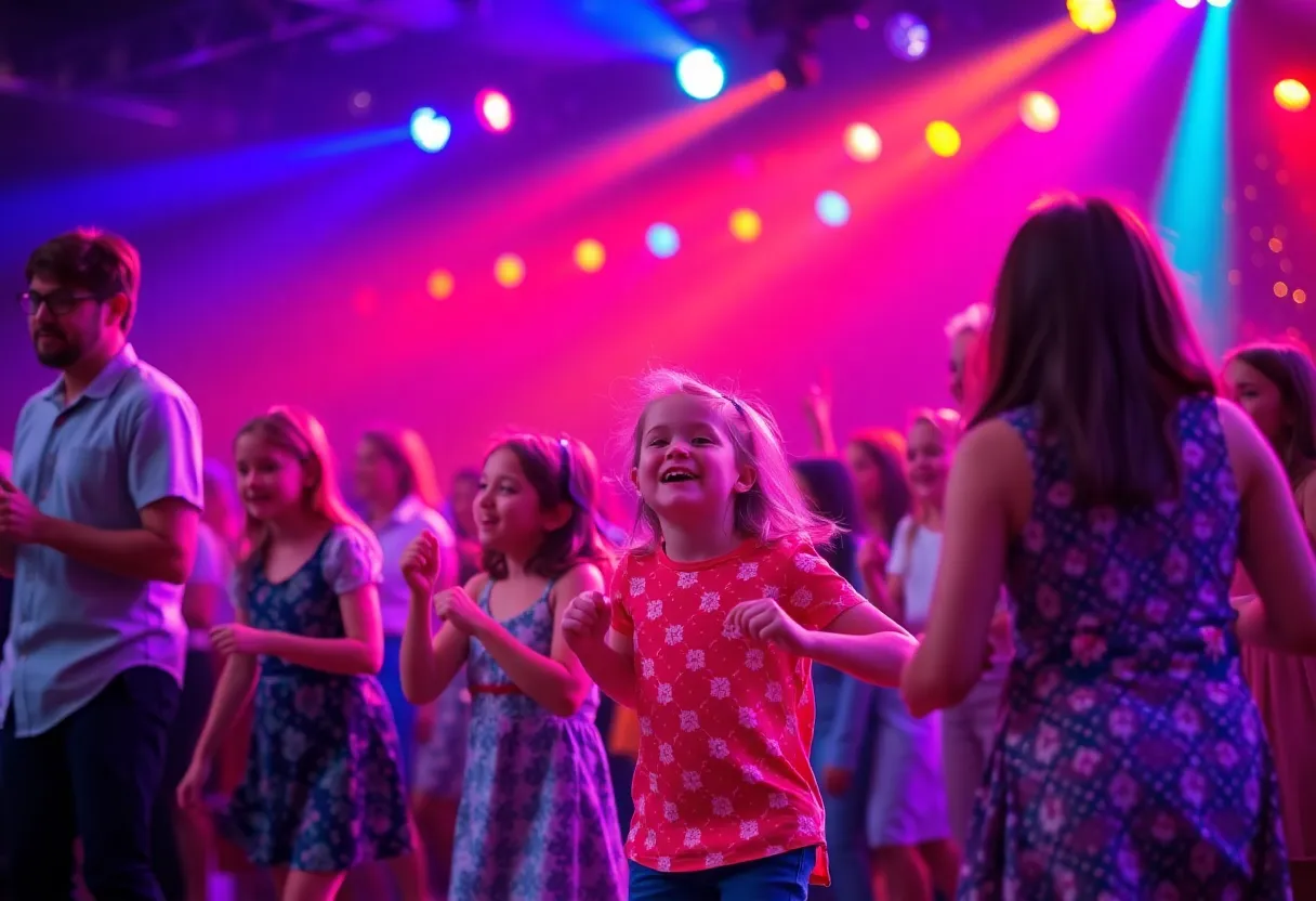 Families enjoying a lively concert of Toddler Techno music