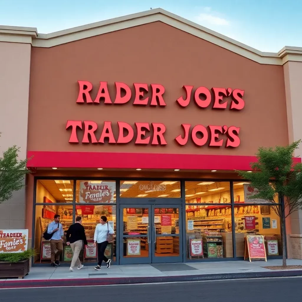 Exterior view of the new Trader Joe's store in Newton, Massachusetts