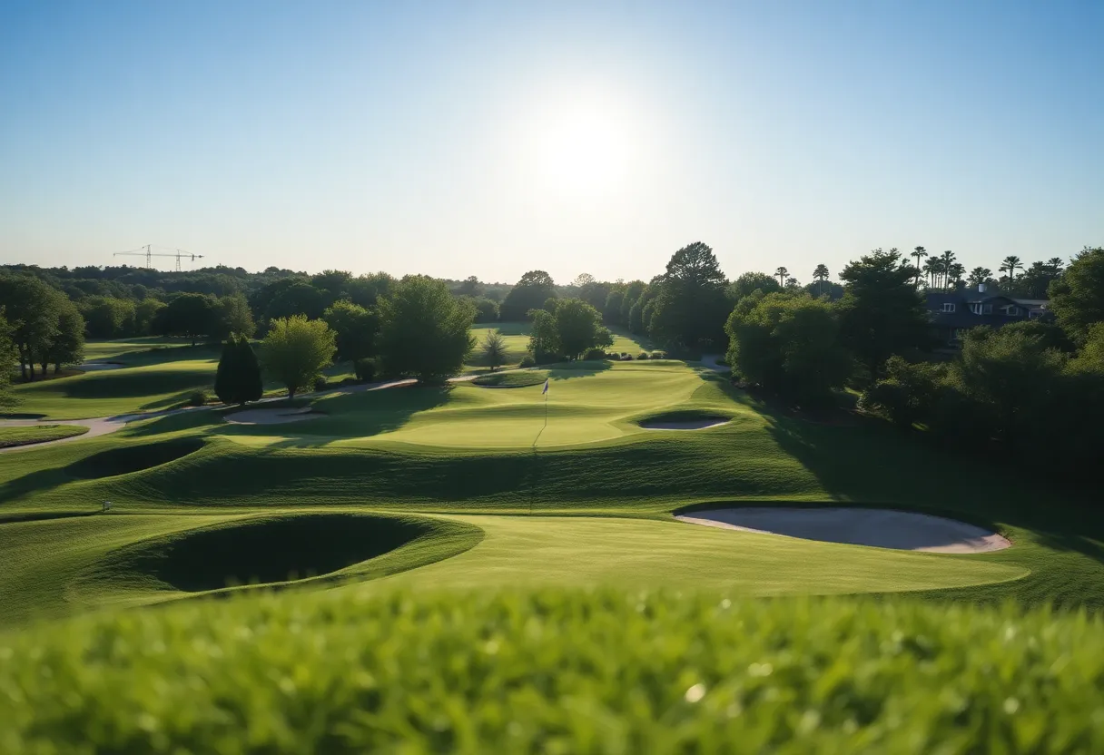 Poor condition of Weston Golf Course with dirt patches